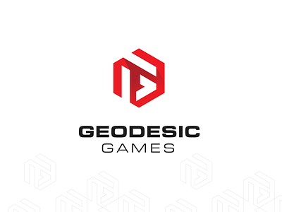 Geodesic Games Logo branding design flat gaming geometric hexagon logo lettermark logo minimal modern negative space logo vector