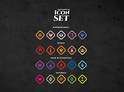 Fantastical Icon Set design fantasy gaming hand drawn iconpack icons design iconset illustration magic minimal ui vector