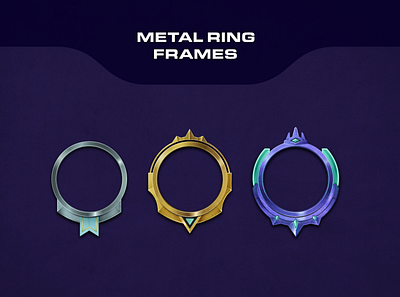 Metal Ring Frames design fantasy frames gaming illustration magic metallic overlay profile design profile frame ranks sci fi stream twitch ui