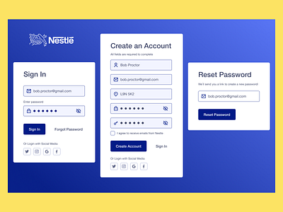 Nestle Registration Forms