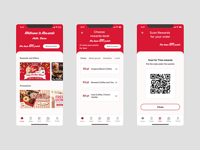 Tim Hortons Rewards System App Redesign