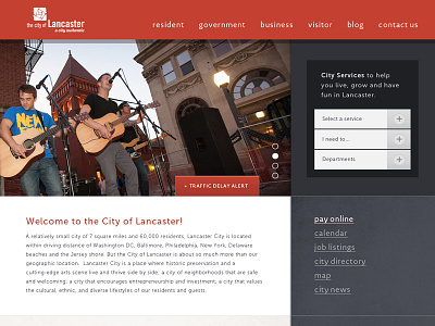 City Of Lancaster Homepage 1 homepage infantree lancaster navigation ui user experience user interface ux web web design