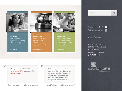 City Of Lancaster Homepage 2 homepage infantree lancaster navigation ui user experience user interface ux web web design