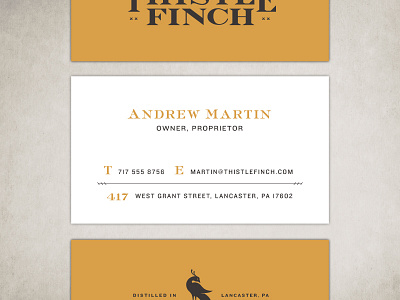 Unused Thistle Finch Distillery Card