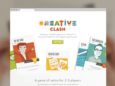 Creative Clash Homepage board game branding cards clash creative design digital game humour ui web web design