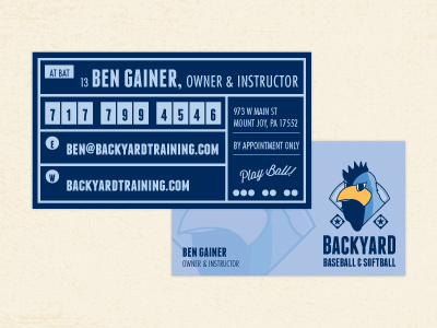 Backyard Baseball & Softball Cards baseball branding business card business cards design layout logo vintage