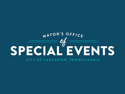 Mayor's Office of Special Events Logo blue branding community events green lancaster logo mayor special