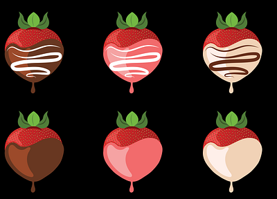 Strawberry Cream Burst Vector Illustrations app design icon illustration vector