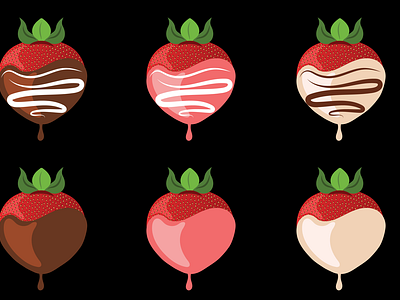 Strawberry Cream Burst Vector Illustrations