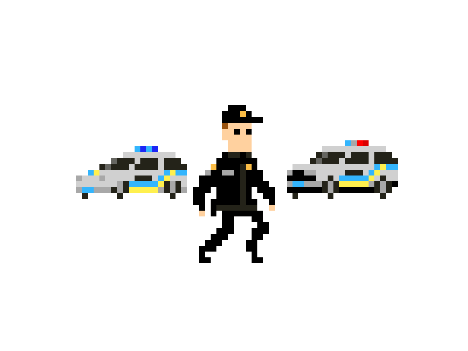 Policeman animation character digital illustration motion graphics pixelart police