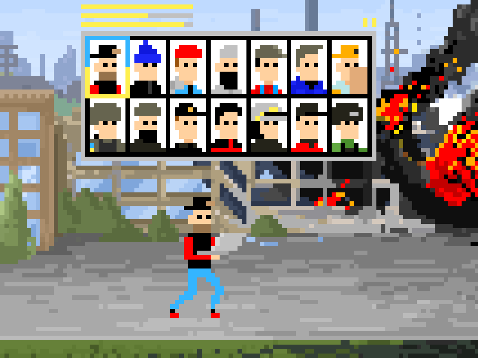 Heroes from Ukraine 8bit animation art cartoon character concept digital fight fire game hero illustrator minimal olds oldschool oldstyle people pixelart play retro