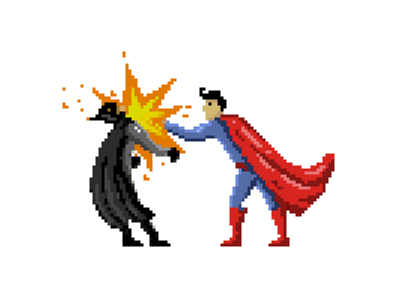 Pixel art fighting animation characters comics fighting game konami code movie nintendo pixel art superheroes