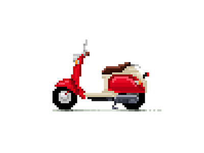 My scooter digital illustration moped motorbike oldschool oldstyle pixelart retro scooter sketch vino yamaha