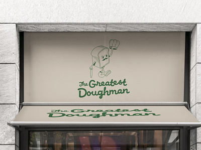 The Greatest Doughman shop signage
