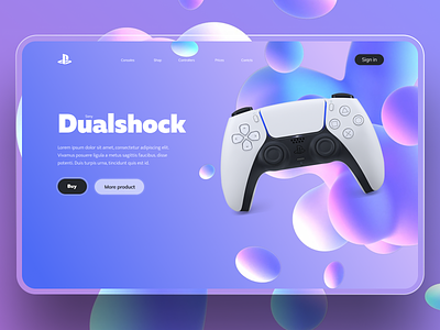 Concept Dualshock website design (neomorphism style) design neomorphism ui vector