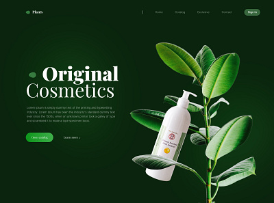 Дизайн сайта натуральной косметики cosmetics design ui web