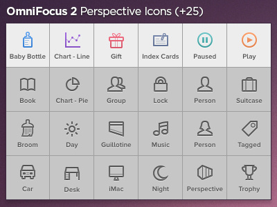 More OmniFocus 2 Perspective Icons app icons mac omnifocus omnigroup perspective productivity
