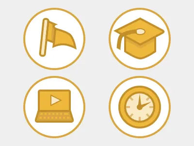 Academic Icons clock college flag graduation highered icon icons illustration laptop mizzou mortarboard university of missouri