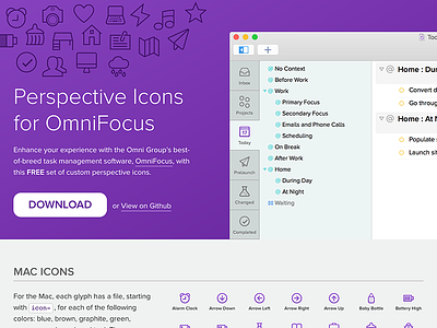 Perspective Icons for OmniFocus Website gtd icons interface omnifocus omnigroup ui website