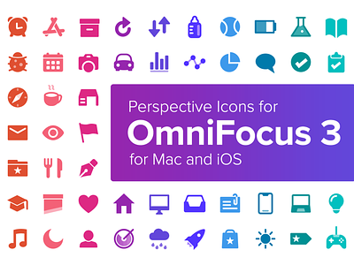 Perspective Icons for OmniFocus 3 for Mac and iOS car gtd icons inbox omnifocus omnigroup productivity radar rocket sun tag