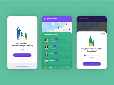 Local gardener app app illustration ui