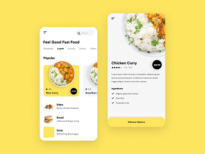 Feel Good Fast Food app food food and drink ui