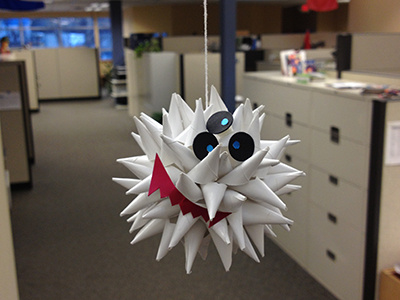 Mini Funny Spiky three-eyes funny face silly paper fun paper engineering paper sculpture paper spiky