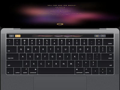 Voice Control - Macbook Pro Touch Bar- Finie Clinc ai interaction design mac touch bar visual design