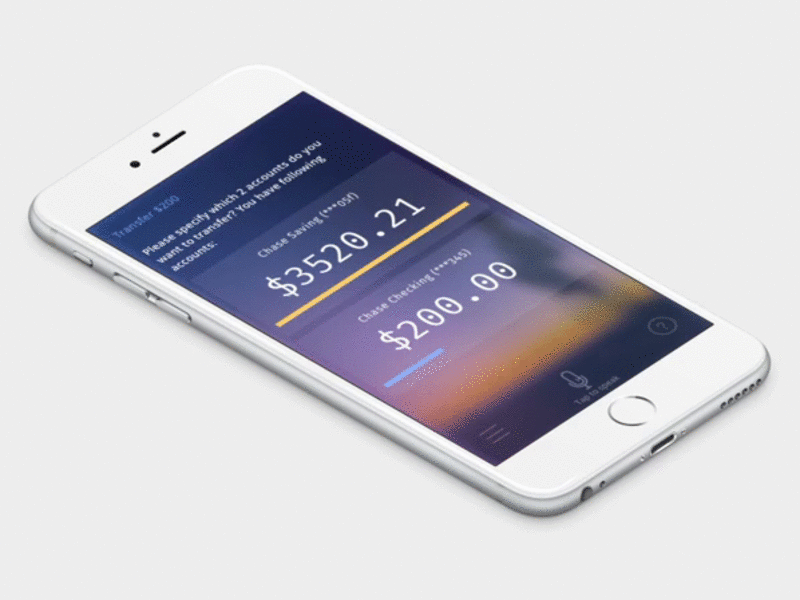 Ask about balance and transfer. visual design bank mockups ui ux interaction design ai