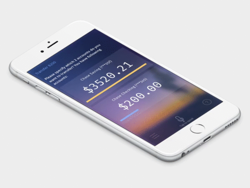 Ask about balance and transfer. ai bank interaction design mockups ui ux visual design