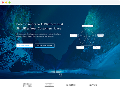 Clinc AI Platform visual design website web design web product mac landing-page landing hero colors