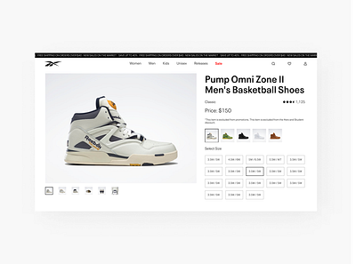 Reebok eCommerce Shopping Page ui web design web ui