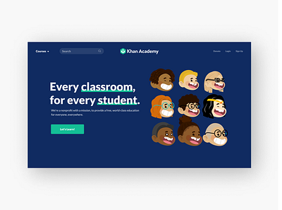 Khan Academy Landing Page ui web design web ui