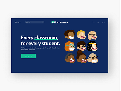 Khan Academy Landing Page