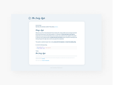 The Daily Byte HTML Email Page ui web design web ui