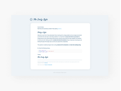 The Daily Byte HTML Email Page