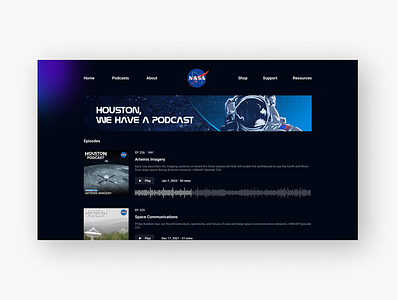 NASA Podcasts Landing Page