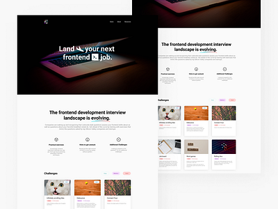 Frontend Development Interview Challenge Landing Page ui web design web ui