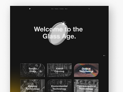 Corning Glass Company Landing Page ui web design web ui