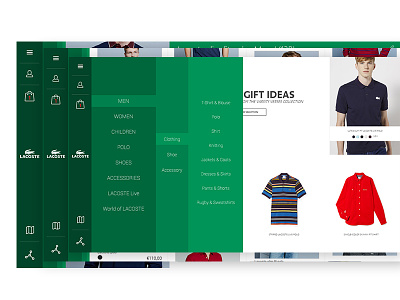 Lacoste Ecommerce iPad Consept app design e commerce fashion mobile product product detail quick view search ui web