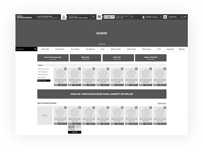 Grocery E-commerce Wireframe design e commerce design product ux design wire frame