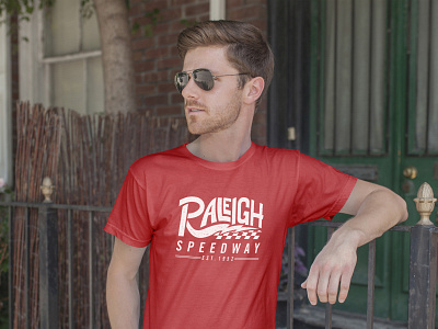 Raleigh Speedway Tee checkers classic illustration lightning racing raleigh speedway texture typography vector vintage vintage design