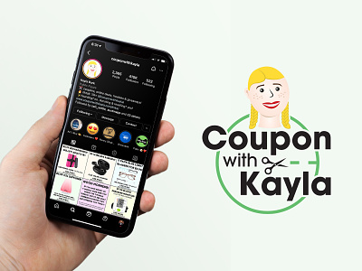 Coupon with Kayla Illustration & Logo branding character couponing illustration influencer logo mockup personal tiktok