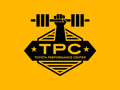Toyota Performance Center Logo Concept arm branding gym hex hexagon illustration lines logo muscle weight weightlifting
