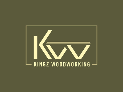 Kingz Woodworking Logo abbreviation branding kw logo table logo tables tabletop woodworking