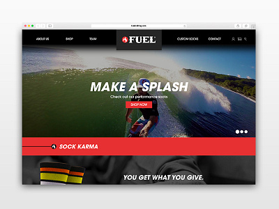 Fuel Clothing Desktop Web Mockup action desktop fuel sports web website