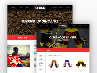 Fuel Clothing Desktop Web Mockup pt.2 action desktop fuel sports web website