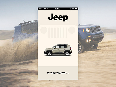 Fictional Jeep UI Splash Screen app auto jeep renegade screen splash start ui