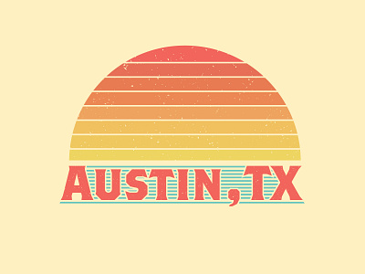 Austin, TX Shirt Design austin faded lines shirtdesign sunset texas textured