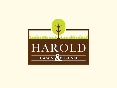Harold Lawn & Land branding grass landscape lawn lawncare logo tree